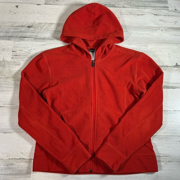Patagonia Women’s Rhythm Full Zip Hooded Fleece Jacket Orange Size M 20951 - Picture 1 of 6